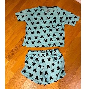 Mickey Print Pajama Set with Pockets